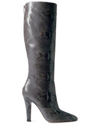 Paris Texas - Snake-Effect Leather Knee Boots - Lyst
