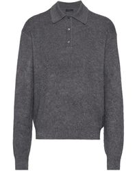 Prada - Cashmere And Silk Polo Sweater - Lyst