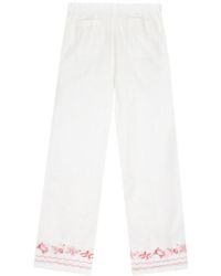 Maison Labiche - Embroidered Wide-Leg Trousers - Lyst