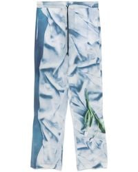 Victoria Beckham - Flower Printed Satin Pyjama Trousers - Lyst