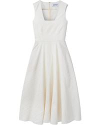 Partow - Belted Cloqué Midi Dress - Lyst