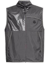 Moncler - Panelled Logo Patch Zip-Up Vest - Lyst