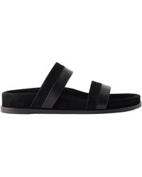 Gabriela Hearst - Low Striker Paneled Snake-Effect Leather Sandals - Lyst