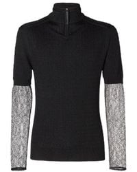 Fendi - Lace And Wool Jumper - Lyst