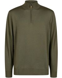 Canali - Half-Zip Mock-Neck Knitted Sweater - Lyst