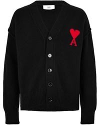 Ami Paris - V-Neck Knit Cardigan - Lyst