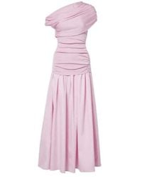Self-Portrait - Asymmetric Draped Midi Dress - Lyst