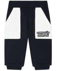 Emporio Armani - Asv Logo-Embroidered Trousers - Lyst