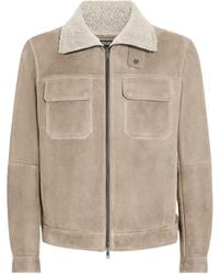 ZEGNA - High-Neck Leather Jacket - Lyst