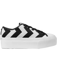 Jimmy Choo - Avenue Striped Platform Low-Cut Casual Shoes - Lyst