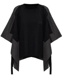 MM6 by Maison Margiela - Round-Neck Panelled Blouse - Lyst