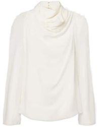 Altuzarra - Cara Draped High-Neck Silk Top - Lyst