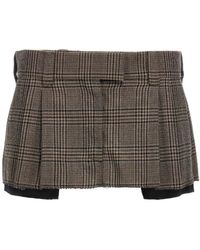 Miu Miu - Pleated Belt Loop Skirt - Lyst