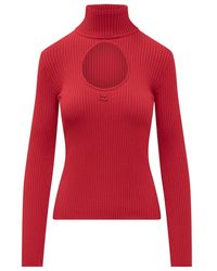 Courreges - Cut-Out Ribbed Sweatshirt - Lyst