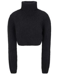 DSquared² - Roll-Neck Cropped Knitted Jumper - Lyst