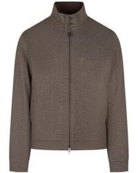 ZEGNA - ゼニア スタンドカラー ウール ブルゾンジャケット - Lyst