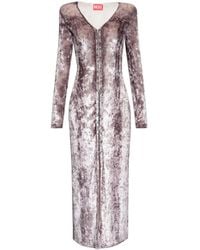 DIESEL - D-Martel V-Neck Midi Dress - Lyst