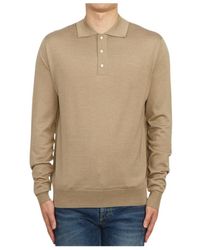 Lardini - Long-Sleeve Knitted Polo Shirt - Lyst