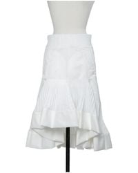 Sacai - High Waist Twill Skirt - Lyst