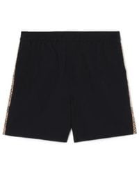 Burberry - Check-Trim Elasticated Waist Shorts - Lyst