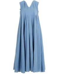Max Mara - 'S V-Neck Pleated Sleeveless Dress - Lyst