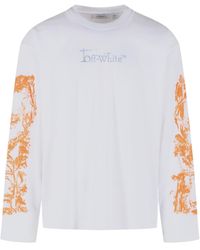 Off-White c/o Virgil Abloh - Loose Fit Long-Sleeved Cotton T-Shirt - Lyst