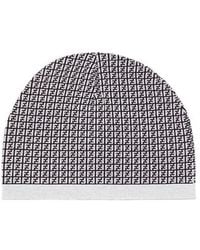 Fendi - Monogram-Pattern Wool Beanie - Lyst