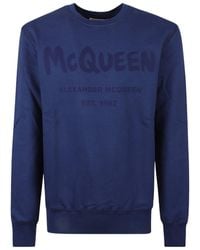 McQueen - Logo-Printed Crewneck Sweatshirt - Lyst