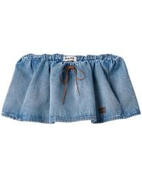 Miu Miu - Washed Denim Miniskirt - Lyst