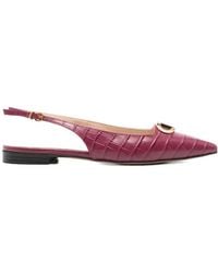 Twinset - Crocodile-Effect Slingback Pumps - Lyst