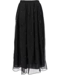 Max Mara - Studio All-Over Embellished Long Skirt - Lyst