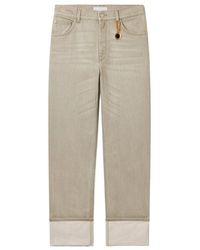 Stella McCartney - Straight Turn-Up Jeans - Lyst