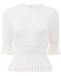 Chloé - Chloé Cropped Ruffled Knit Jumper - Lyst