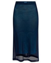 Off-White c/o Virgil Abloh - Straight Hem Mesh Midi Skirt - Lyst