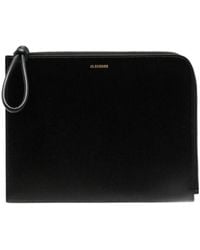 Jil Sander - Logo Print Strap Clutch Bag - Lyst