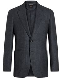 ZEGNA - And Silk Cashmere And Linen Jacket - Lyst