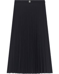 Givenchy - 4G Plaque Pleated Midi Skirt - Lyst