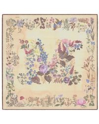 Max Mara - Floral-Print Frayed Scarf - Lyst
