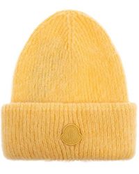 Moncler - Logo Patch Ribbed Beanie - Lyst