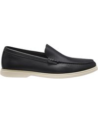 BOSS - Grained-Leather Loafers - Lyst