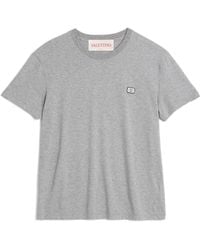 Valentino - Vlogo Embroidered Crewneck T-Shirt - Lyst
