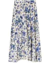 Isabel Marant - Sakura Pleated Floral-Print Silk-Blend Midi Skirt - Lyst