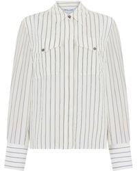 Veronica Beard - Striped Pocket Long Sleeve Shirt - Lyst