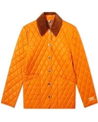 Burberry - Corduroy-Collar Diamond-Quilted Jacket - Lyst