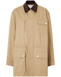 FRAME - Drawstring Corduroy-Trimmed Cotton-Twill Jacket - Lyst