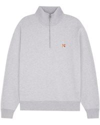 Maison Kitsuné - Maison Kitsuné Fox Head Patch Half-Zip Sweatshirt - Lyst