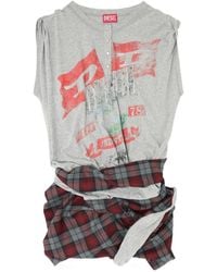 DIESEL - J Voxa Check Mini Jumpsuit - Lyst