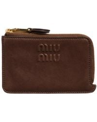 Miu Miu - Nappa Leather Envelope Card Holder - Lyst