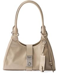 Prada - Small Leather Tote Bag - Lyst