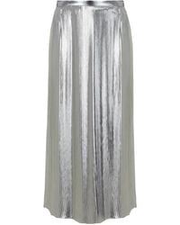 Valentino - Metallic Plissé Midi Skirt - Lyst